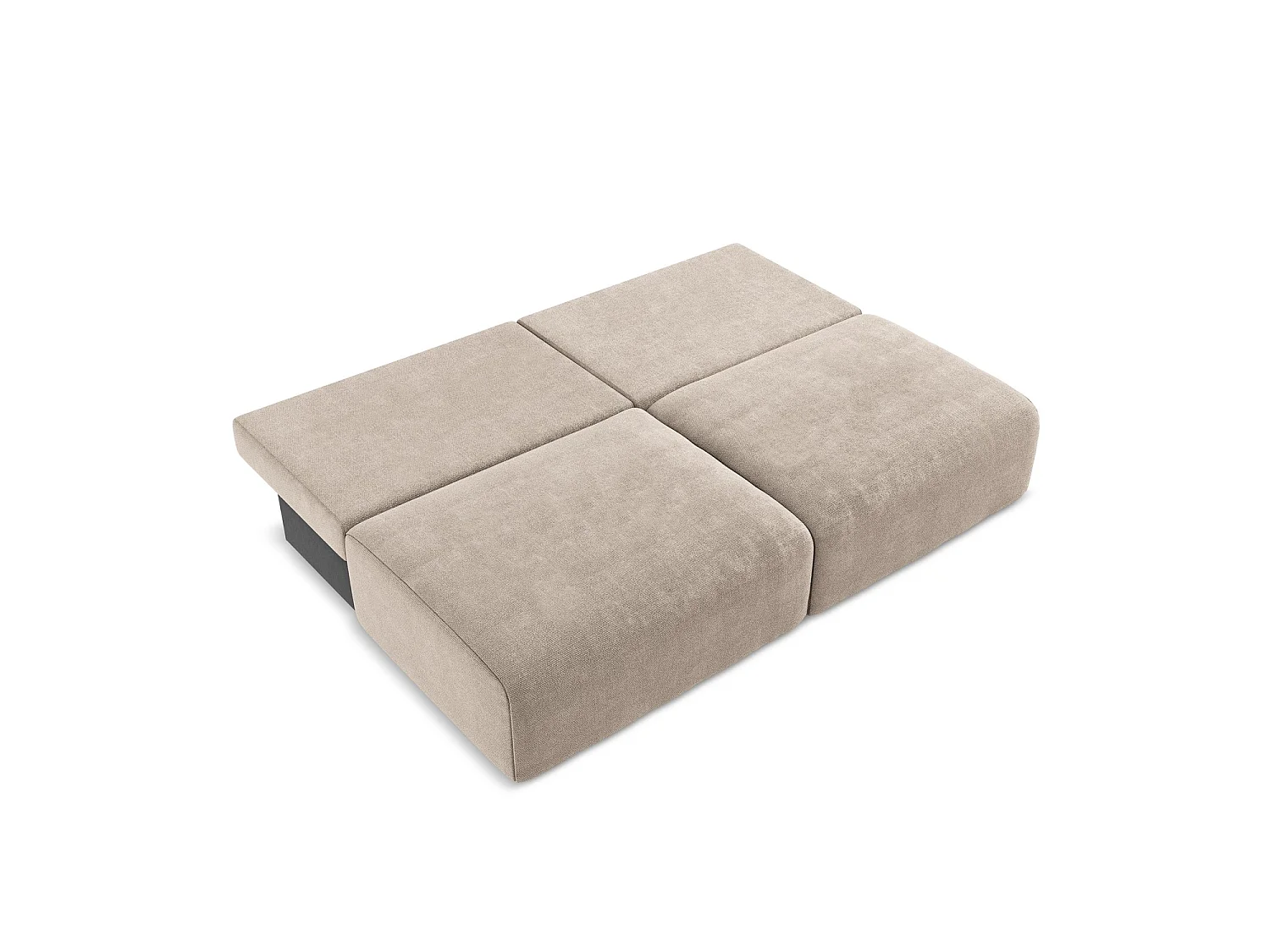 Sofa 3-osobowa z funkcją spania - z tkaniny szenilowej - ciemny beż - OSTIA