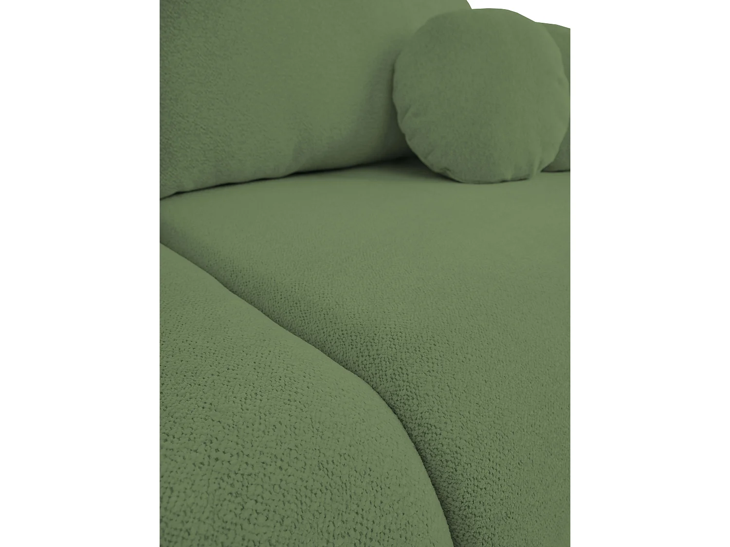 Schlafsofa LOOP, modernes Design, Stauraum, skandinavischer Stil, 234x86x112 cm, Farbe: GRÜN