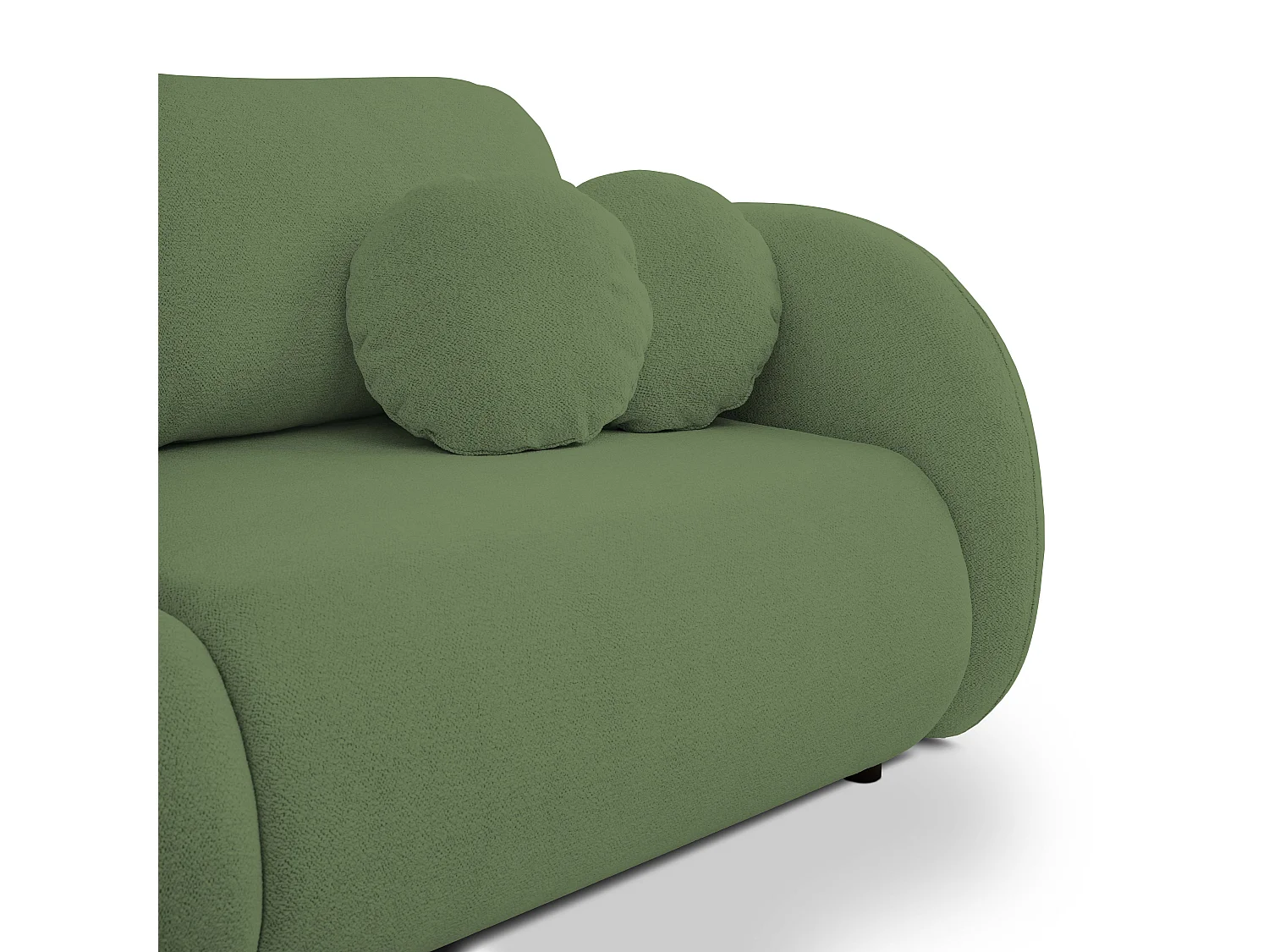 Schlafsofa LOOP, modernes Design, Stauraum, skandinavischer Stil, 234x86x112 cm, Farbe: GRÜN