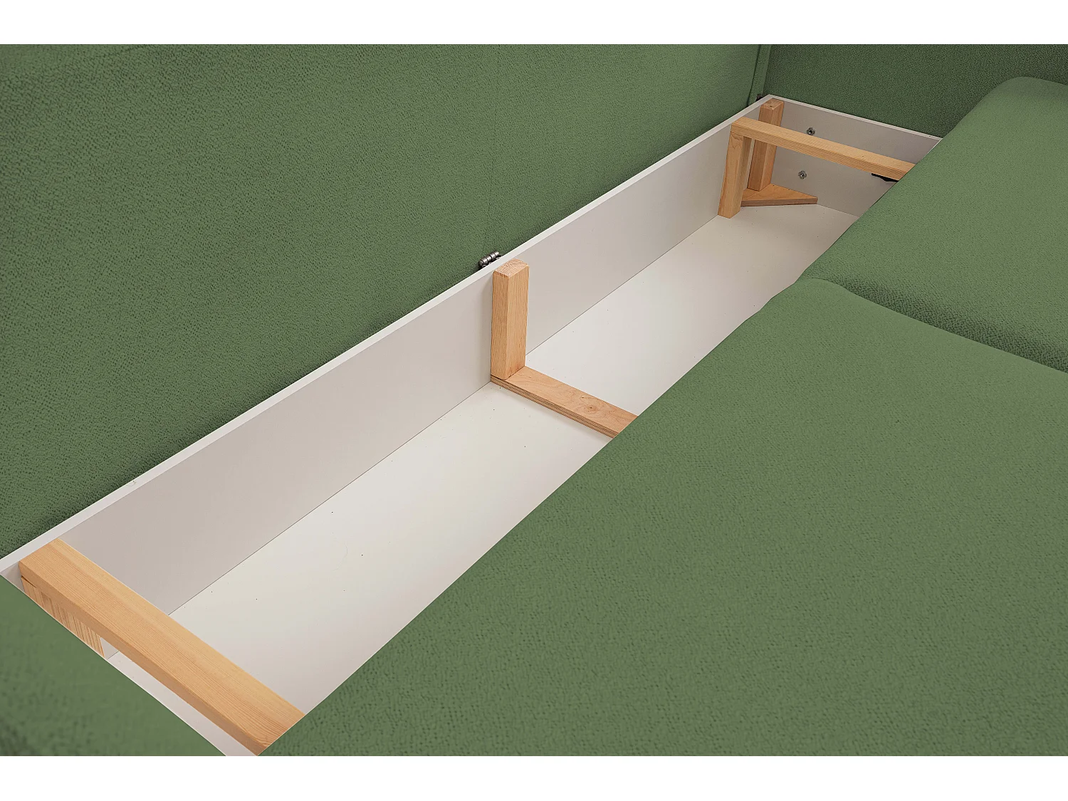 Slaapbank LOOP – Modern design, opbergruimte, Scandinavische stijl, 234x86x112 cm, kleur: GROEN