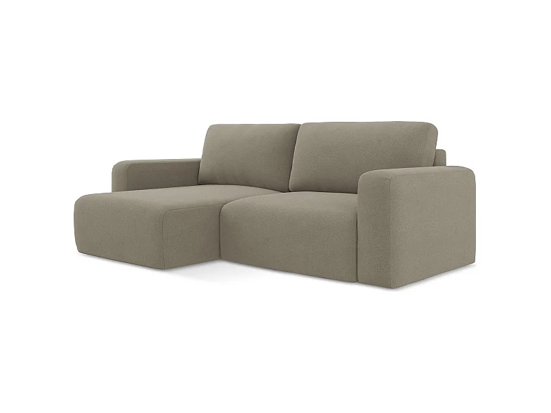 3-Sitzer Ecksofa mit Schlaffunktion - Ecke Links - Strukturstoff - Dunkelbeige - KONA
