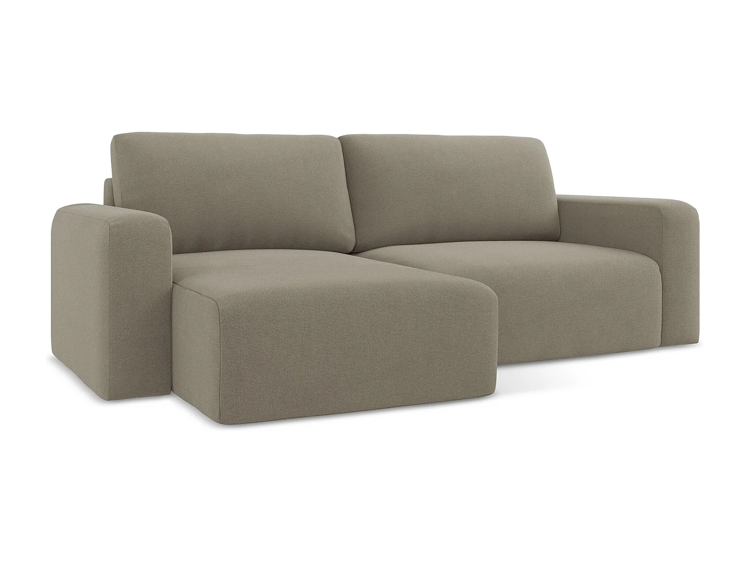 Canapé d’angle 3 places gauche convertible en Strukturstoff - beige foncé - KONA
