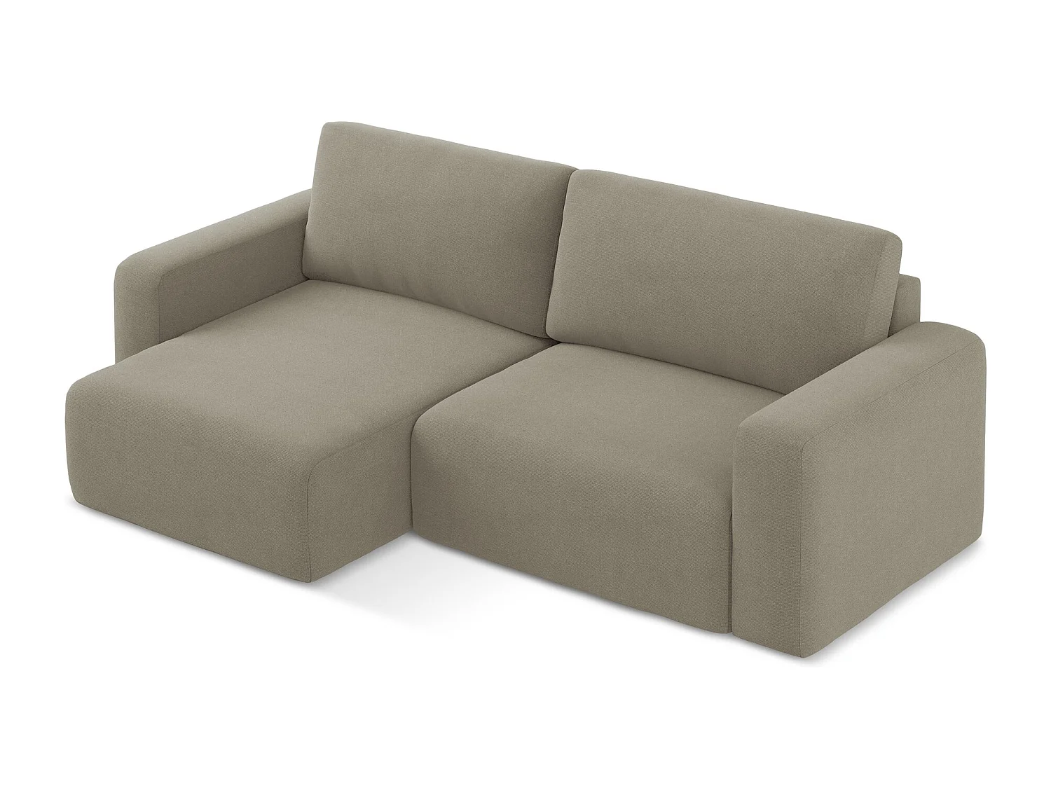 Canapé d’angle 3 places gauche convertible en Strukturstoff - beige foncé - KONA