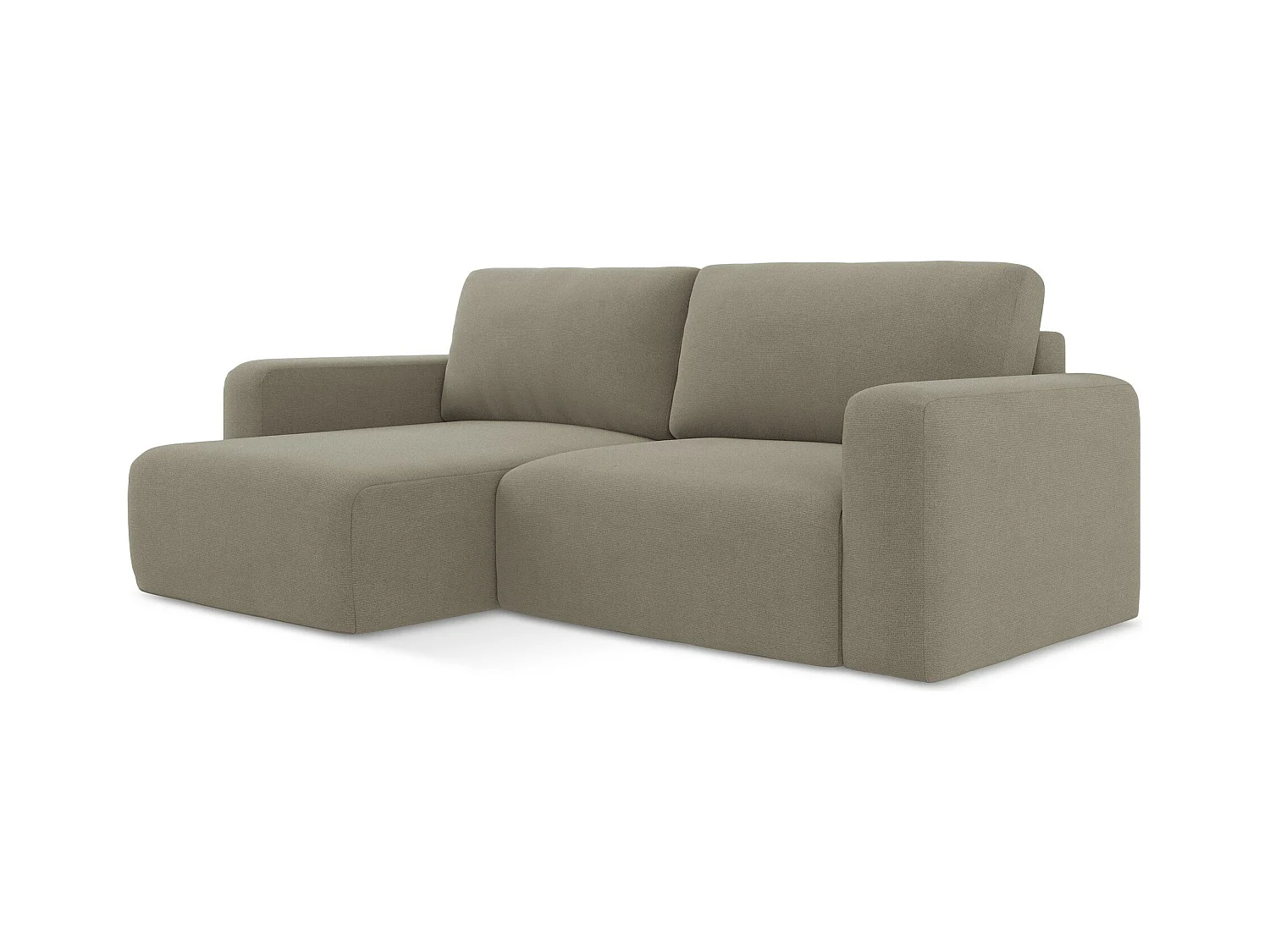 Canapé d’angle 3 places gauche convertible en Strukturstoff - beige foncé - KONA