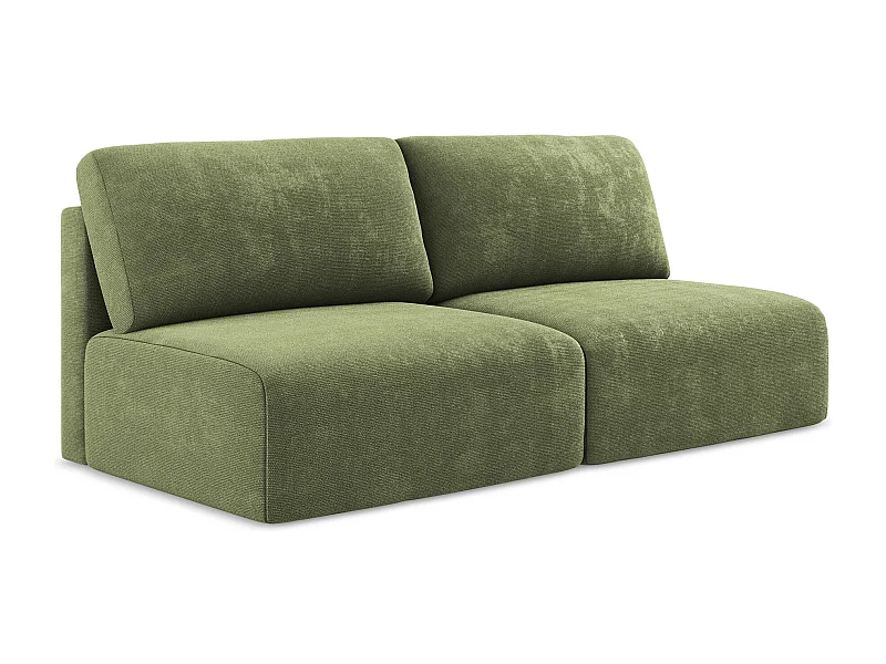 3-Sitzer Sofa ohne Armlehne mit Schlaffunktion - / - Chenille - Grün - KONA