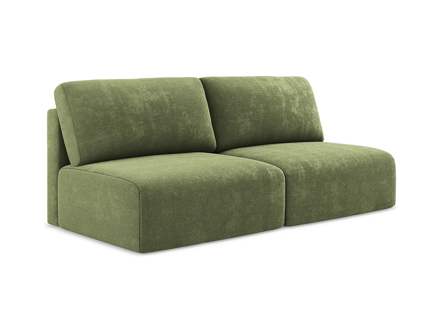 3-Sitzer Sofa ohne Armlehne mit Schlaffunktion - / - Chenille - Grün - KONA
