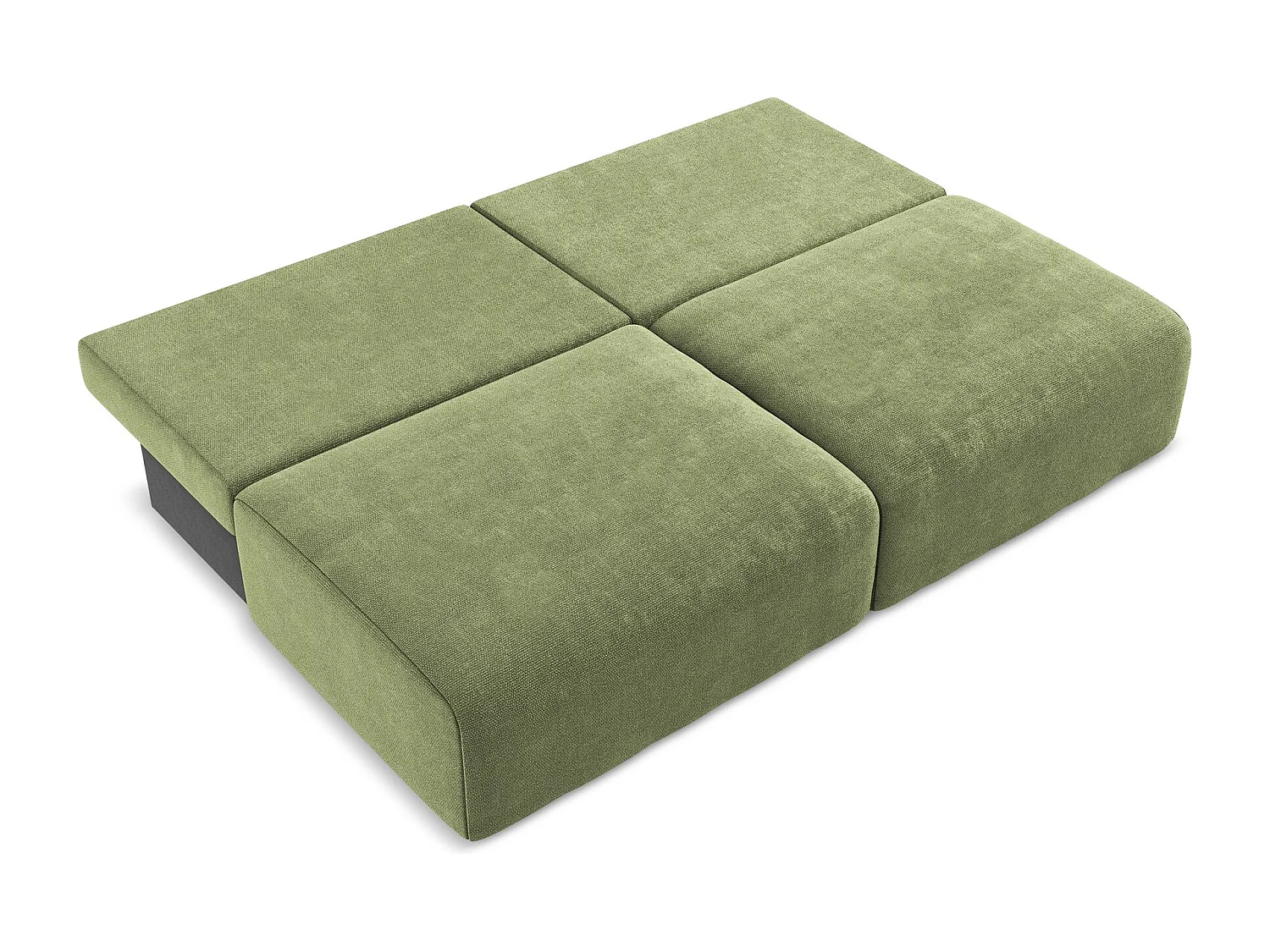 Canapé 3 places sans accoudoir convertible en Chenille - vert - KONA