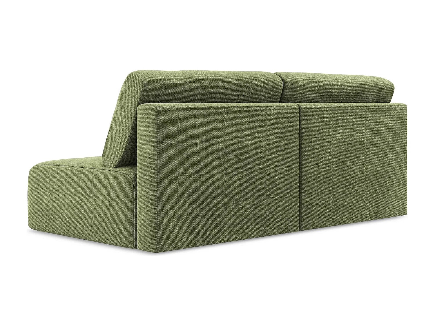 Canapé 3 places sans accoudoir convertible en Chenille - vert - KONA