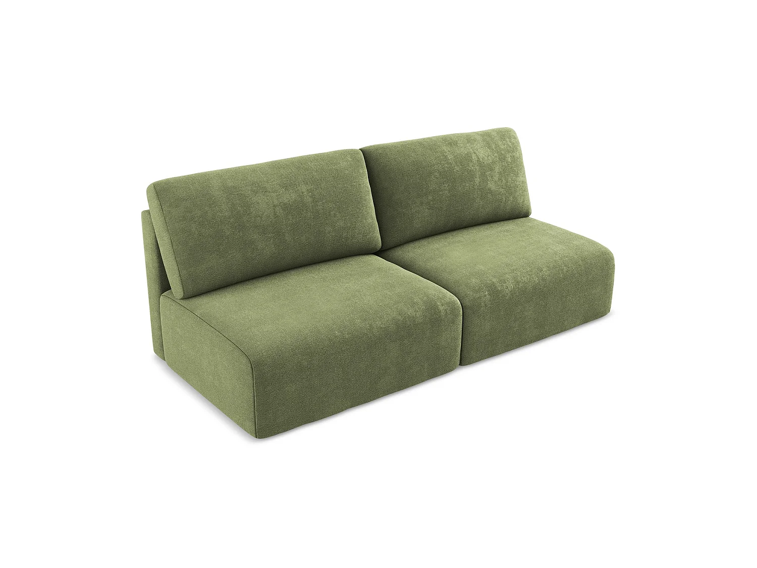 Sofa 3-osobowa z funkcją spania - z tkaniny szenilowej - zielony - OSTIA