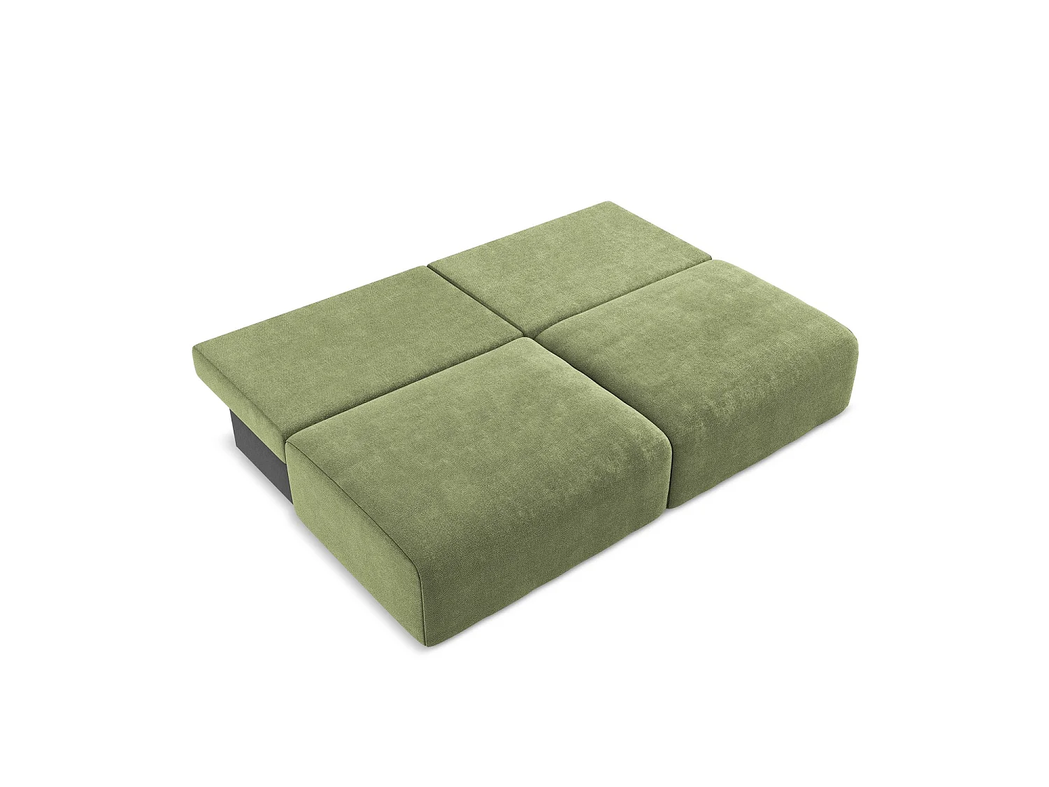 Sofa 3-osobowa z funkcją spania - z tkaniny szenilowej - zielony - OSTIA
