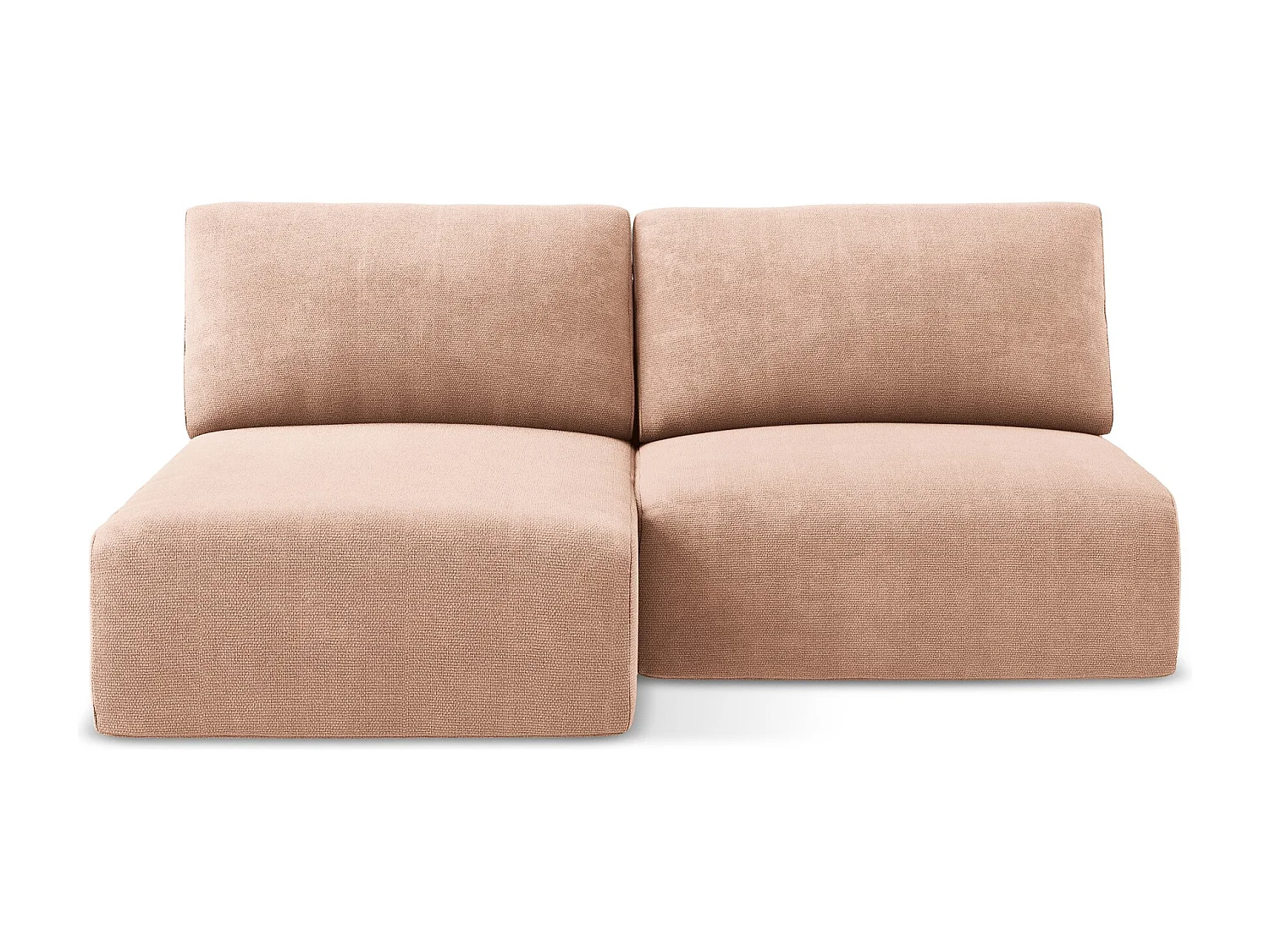 Ecksofa ohne Armlehne mit Schlaffunktion Links - Links - Chenille - Pfirsich - KONA