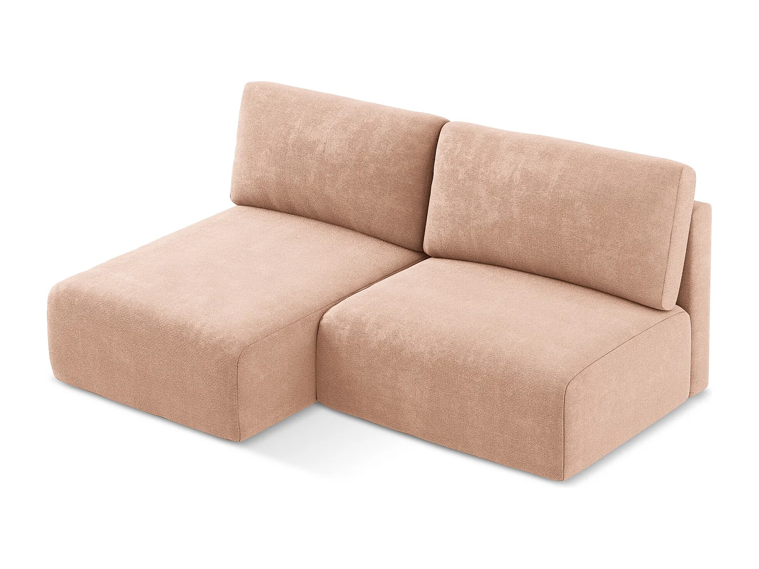 Ecksofa ohne Armlehne mit Schlaffunktion Links - Links - Chenille - Pfirsich - KONA