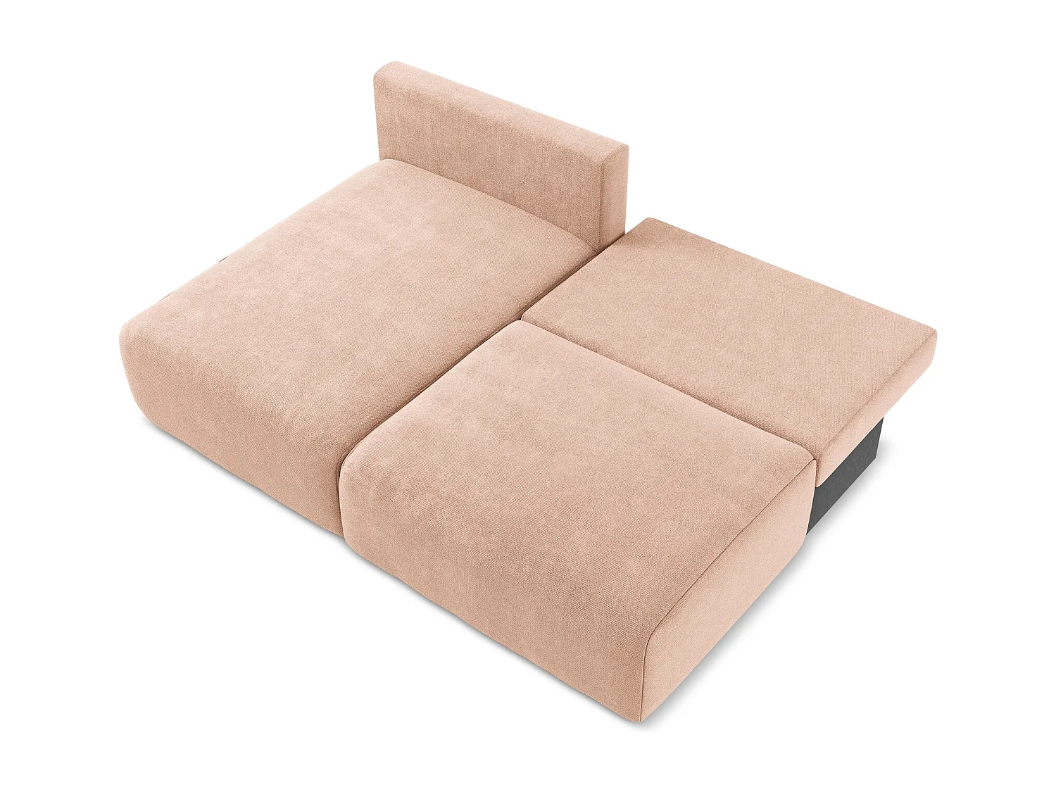 Ecksofa ohne Armlehne mit Schlaffunktion Links - Links - Chenille - Pfirsich - KONA
