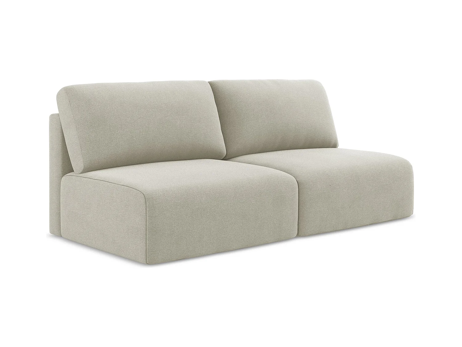 Canapé 3 places sans accoudoir convertible en Strukturstoff - beige clair - KONA