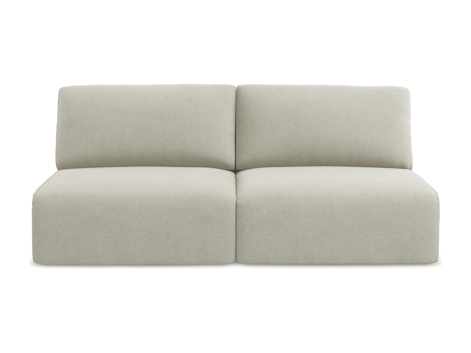 Canapé 3 places sans accoudoir convertible en Strukturstoff - beige clair - KONA