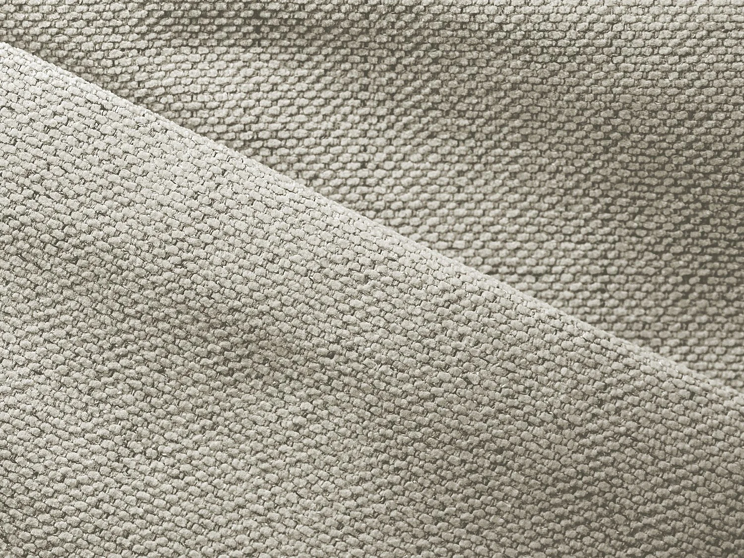 Driezits-slaapbank van lichtbeige textuurstof - OSTIA