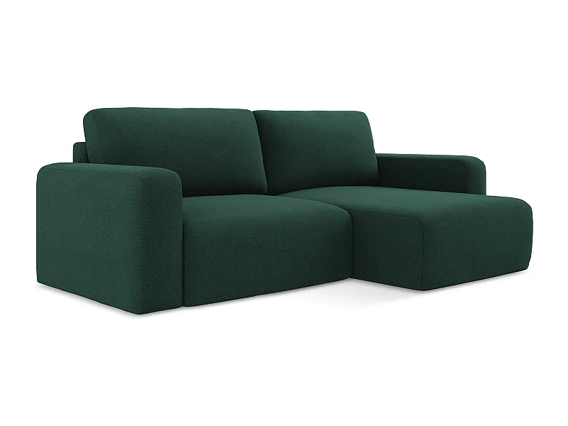 Ecksofa mit Schlaffunktion - Ecke Rechts - Strukturstoff - Flaschengrün - KONA