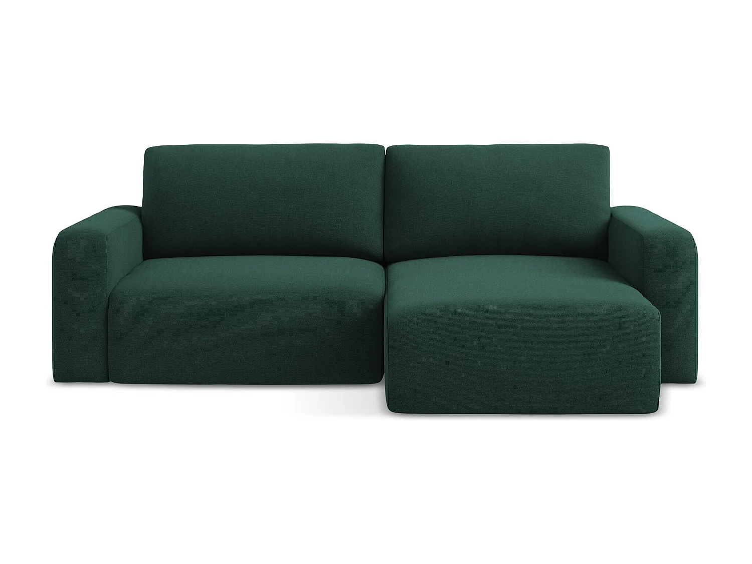 Ecksofa mit Schlaffunktion - Ecke Rechts - Strukturstoff - Flaschengrün - KONA