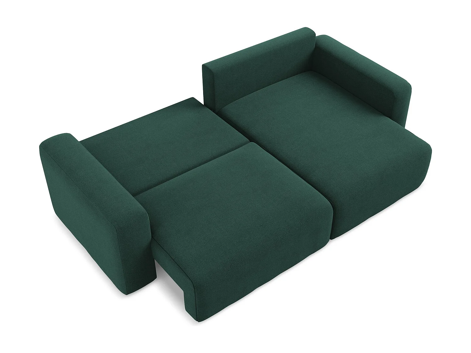 Ecksofa mit Schlaffunktion - Ecke Rechts - Strukturstoff - Flaschengrün - KONA