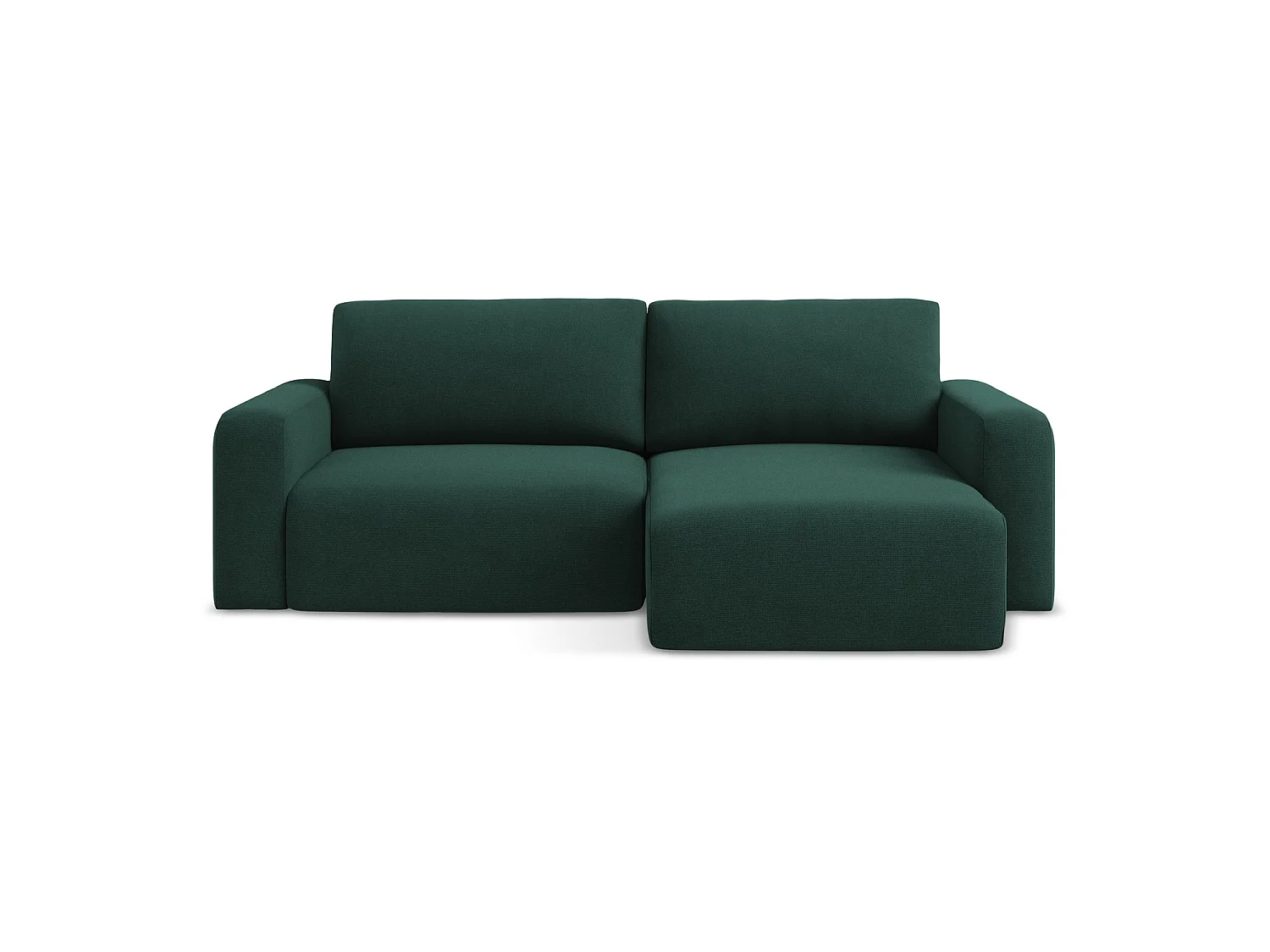 Ecksofa mit Schlaffunktion - Ecke Rechts - Strukturstoff - Flaschengrün - OSTIA