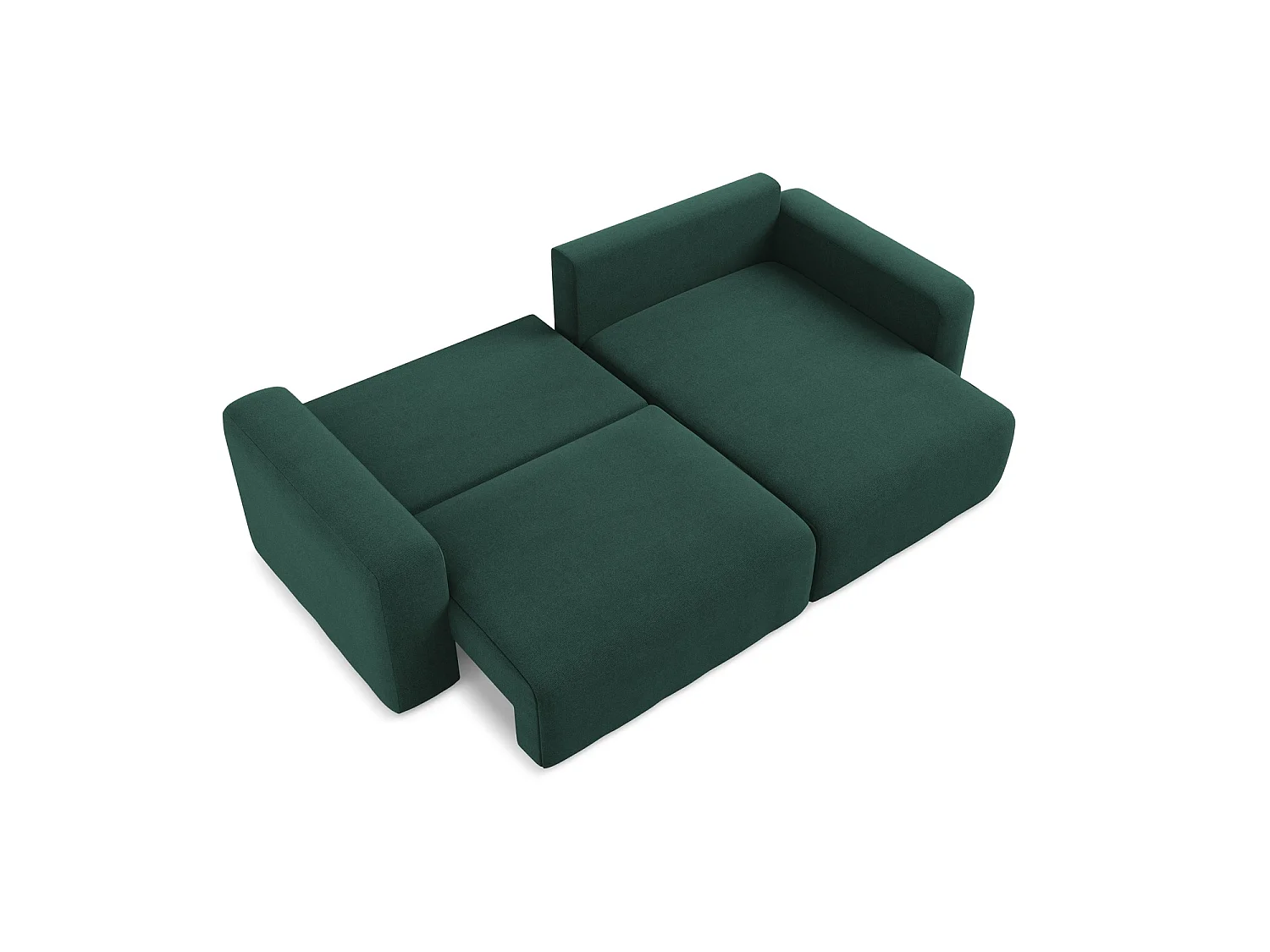 Ecksofa mit Schlaffunktion - Ecke Rechts - Strukturstoff - Flaschengrün - OSTIA