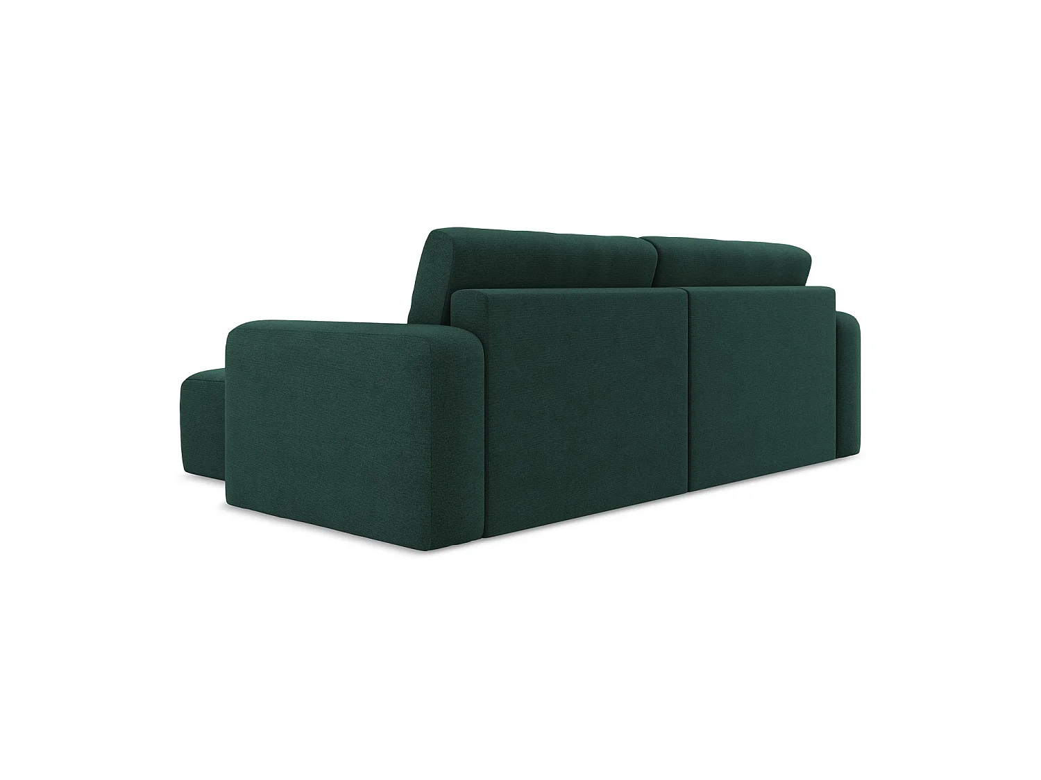 Ecksofa mit Schlaffunktion - Ecke Rechts - Strukturstoff - Flaschengrün - OSTIA