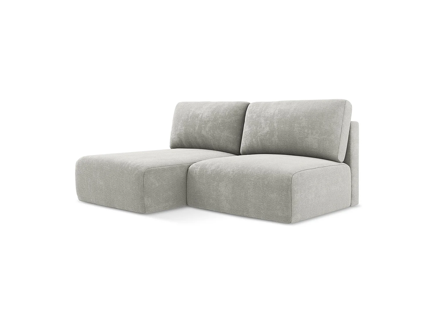 Ecksofa ohne Armlehne mit Schlaffunktion Links - Links - Chenille - Hellgrau - OSTIA