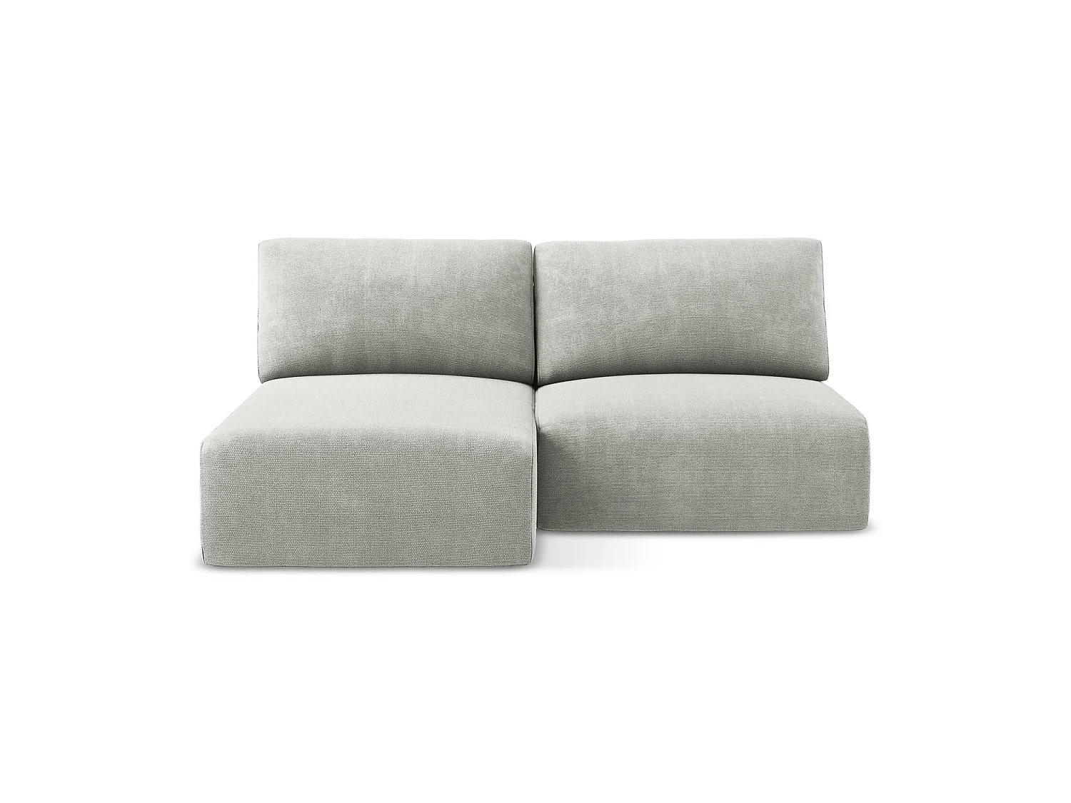Ecksofa ohne Armlehne mit Schlaffunktion Links - Links - Chenille - Hellgrau - OSTIA