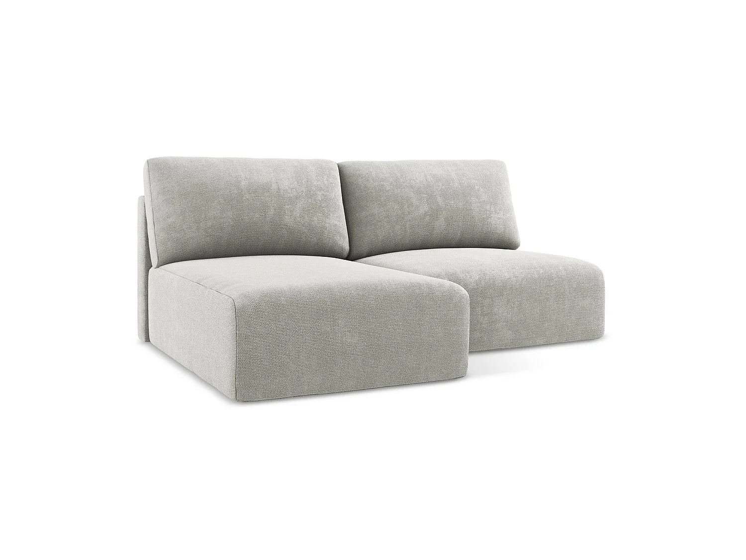 Ecksofa ohne Armlehne mit Schlaffunktion Links - Links - Chenille - Hellgrau - OSTIA
