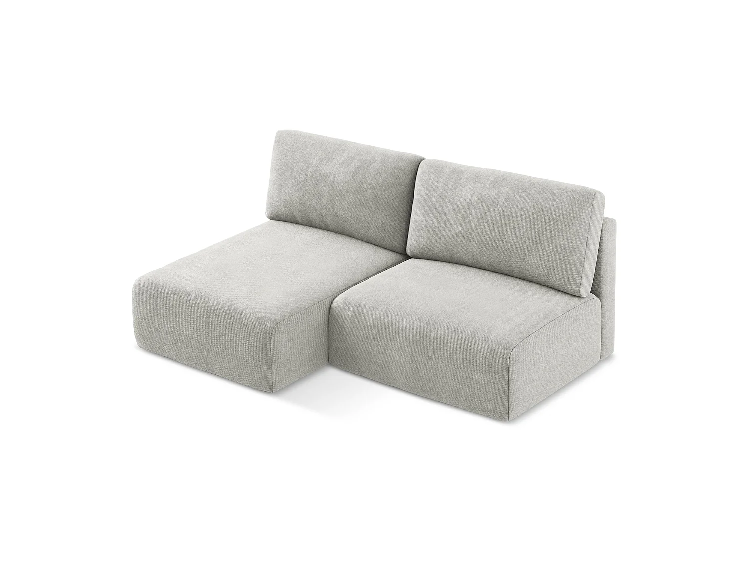 Ecksofa ohne Armlehne mit Schlaffunktion Links - Links - Chenille - Hellgrau - OSTIA