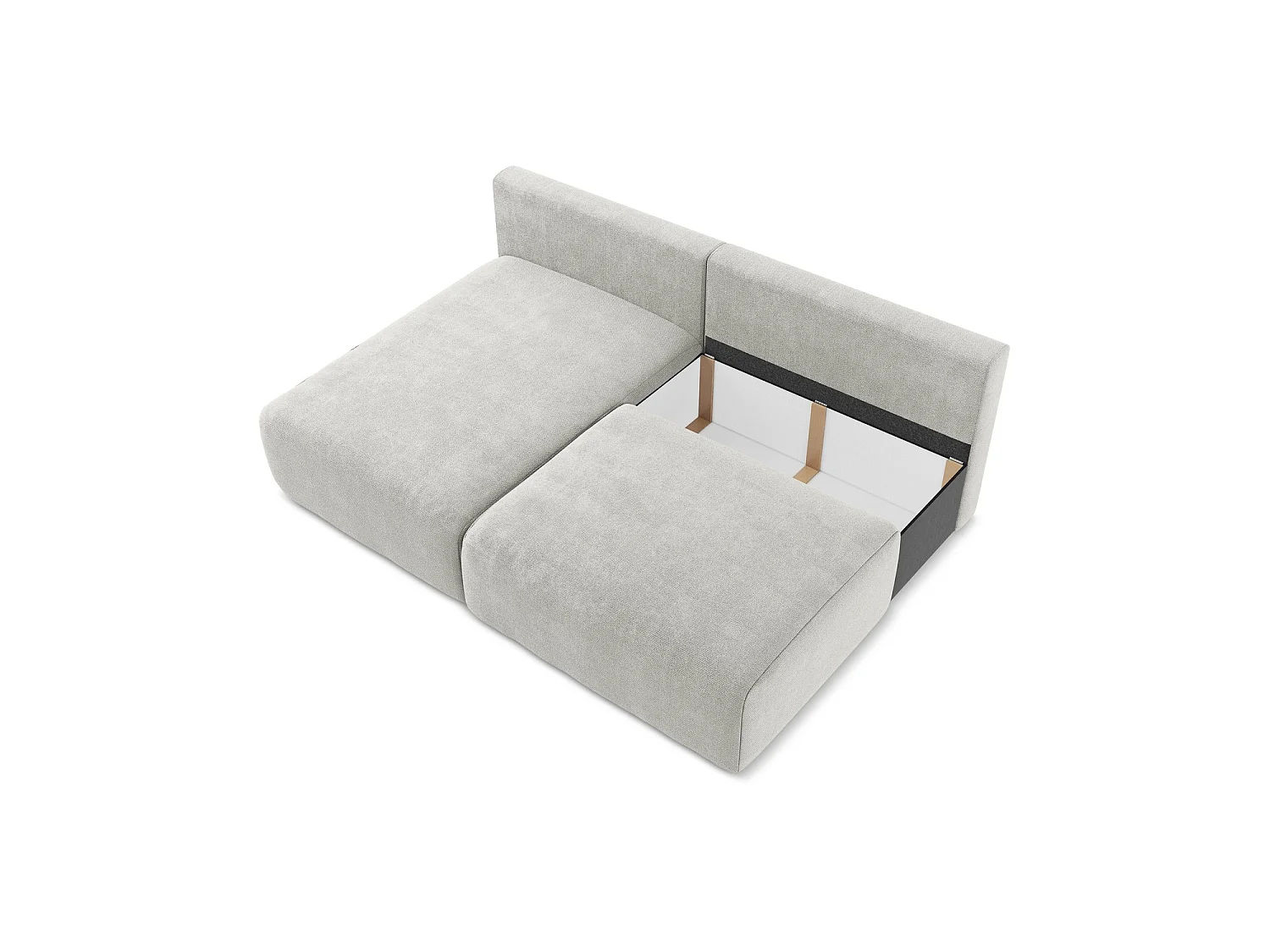 Ecksofa ohne Armlehne mit Schlaffunktion Links - Links - Chenille - Hellgrau - OSTIA