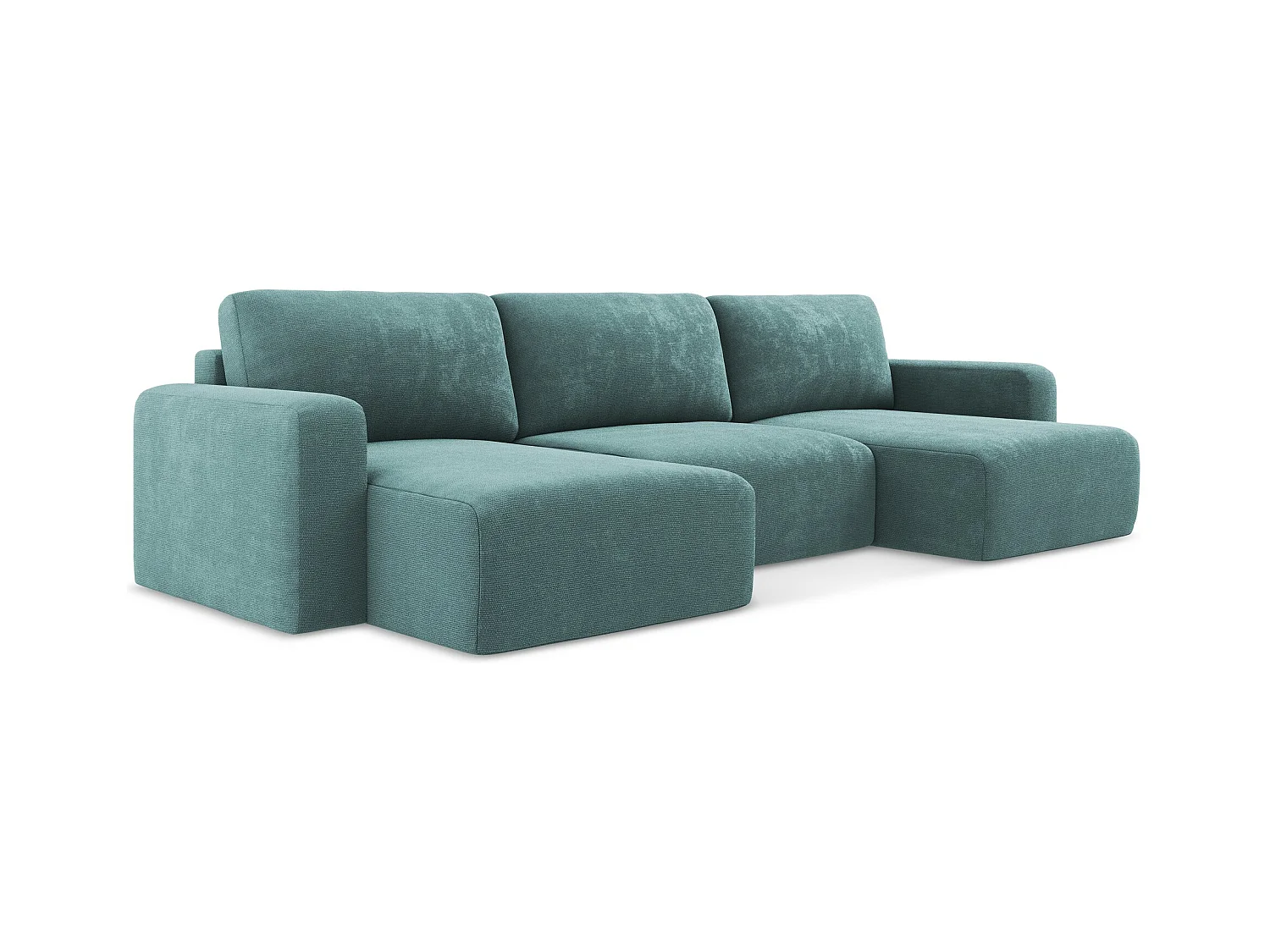 Wohnlandschaft mit Schlaffunktion - / - Chenille - Jeans - KONA