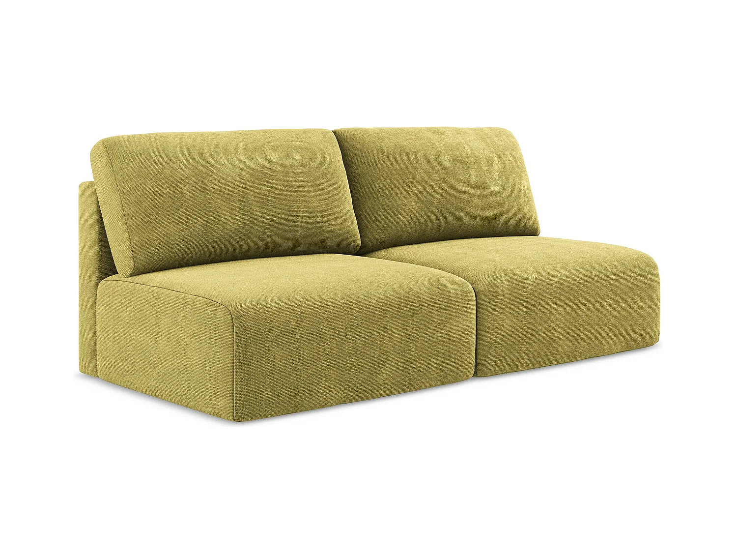 3-Sitzer Sofa ohne Armlehne mit Schlaffunktion - / - Chenille - Limettengrün - KONA