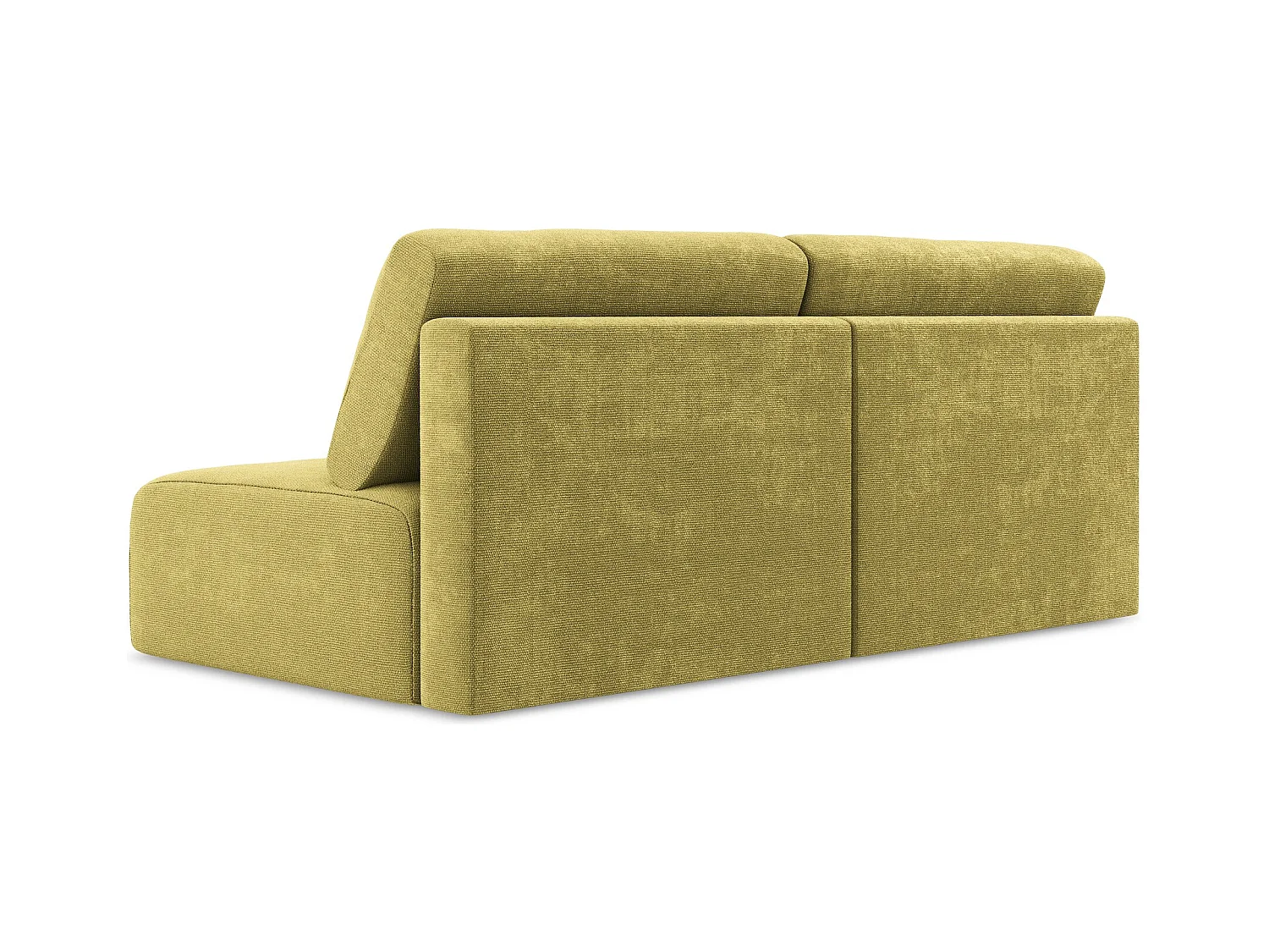 Canapé 3 places sans accoudoir convertible en Chenille - vert citron - KONA