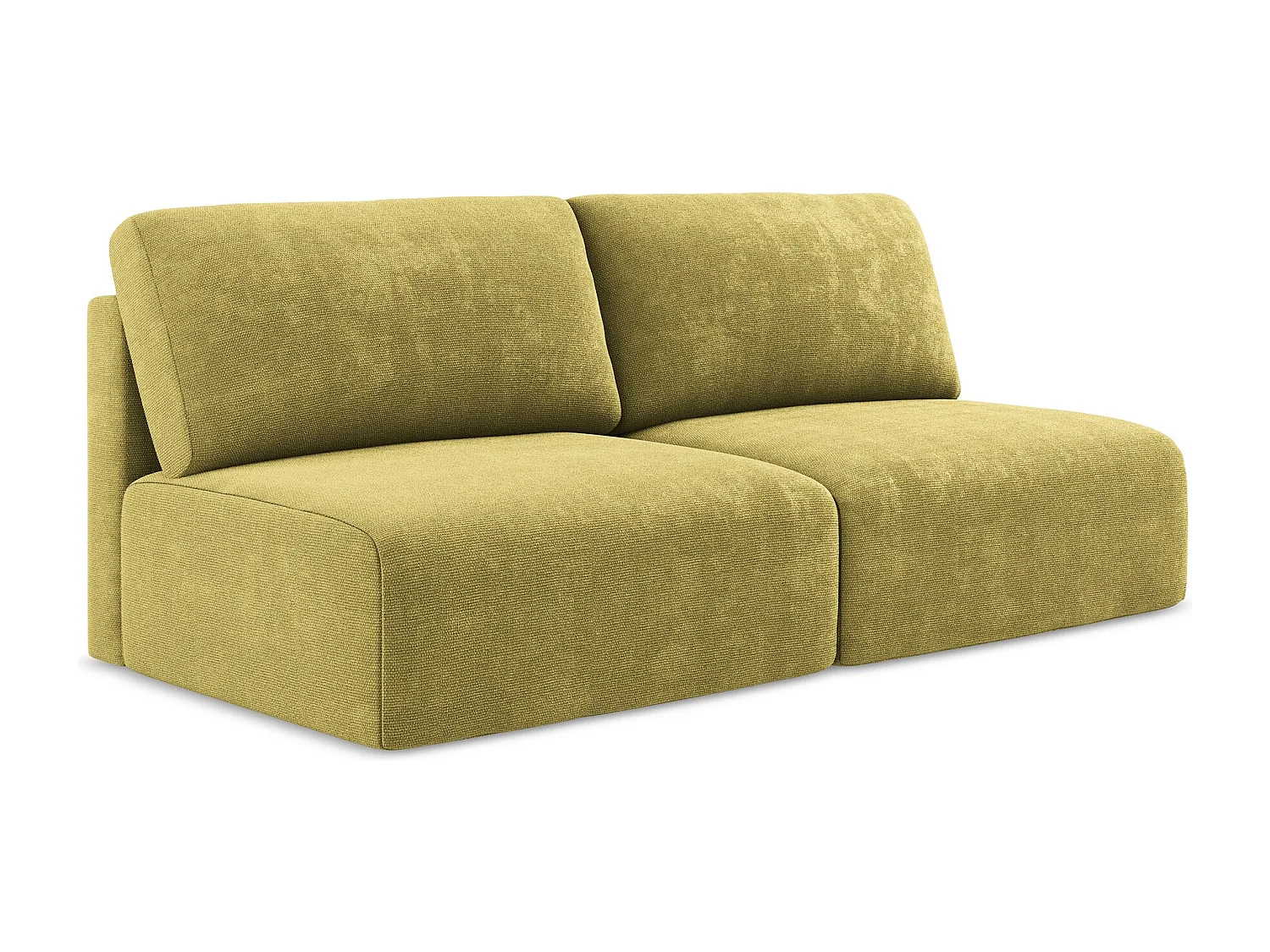 3-Sitzer Sofa ohne Armlehne mit Schlaffunktion - / - Chenille - Limettengrün - KONA