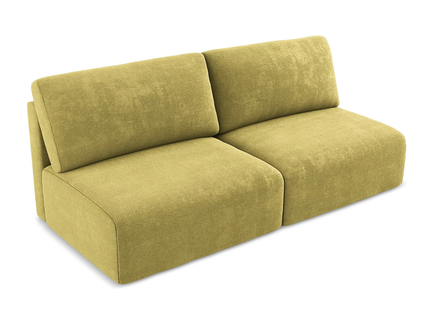 3-Sitzer Sofa ohne Armlehne mit Schlaffunktion - / - Chenille - Limettengrün - KONA