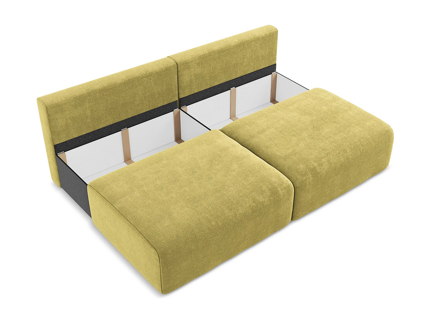 3-Sitzer Sofa ohne Armlehne mit Schlaffunktion - / - Chenille - Limettengrün - KONA
