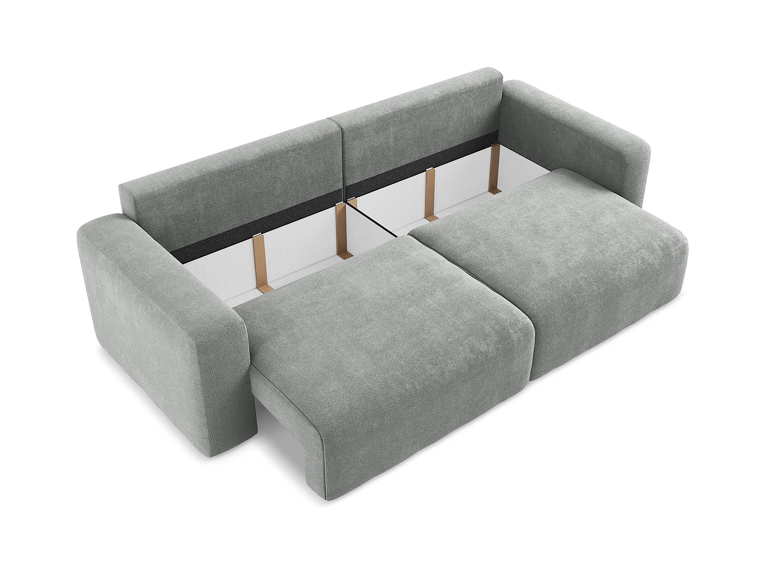 Canapé 3 places convertible en Chenille - gris - KONA