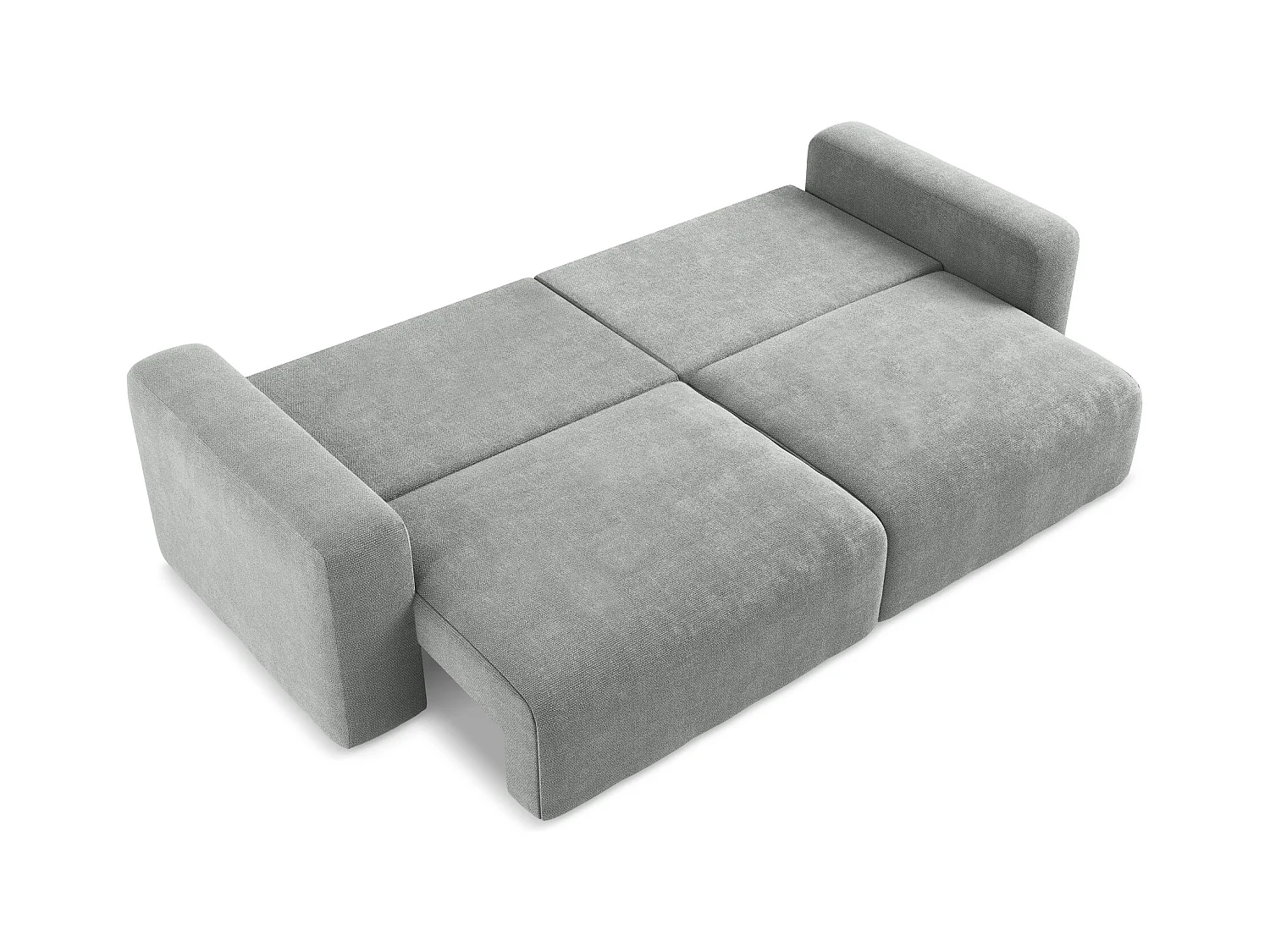 Canapé 3 places convertible en Chenille - gris - KONA