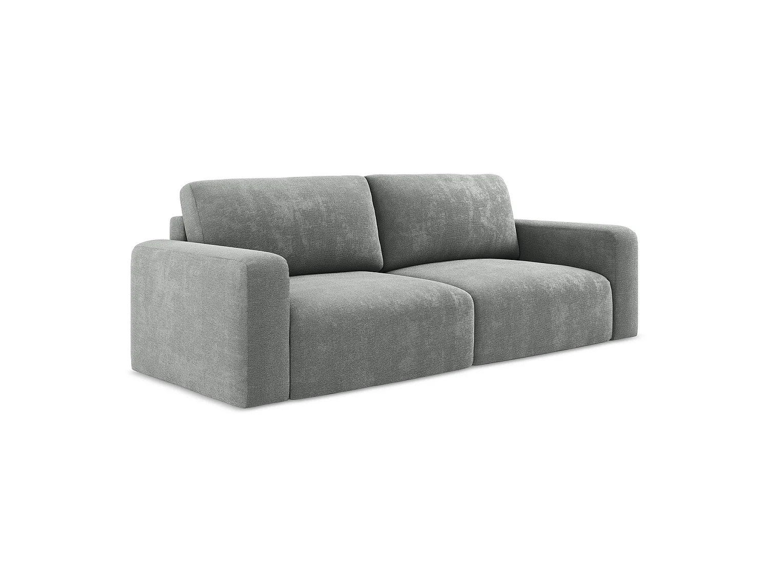 Canapé 3 places convertible en tissu chenille - gris - OSTIA