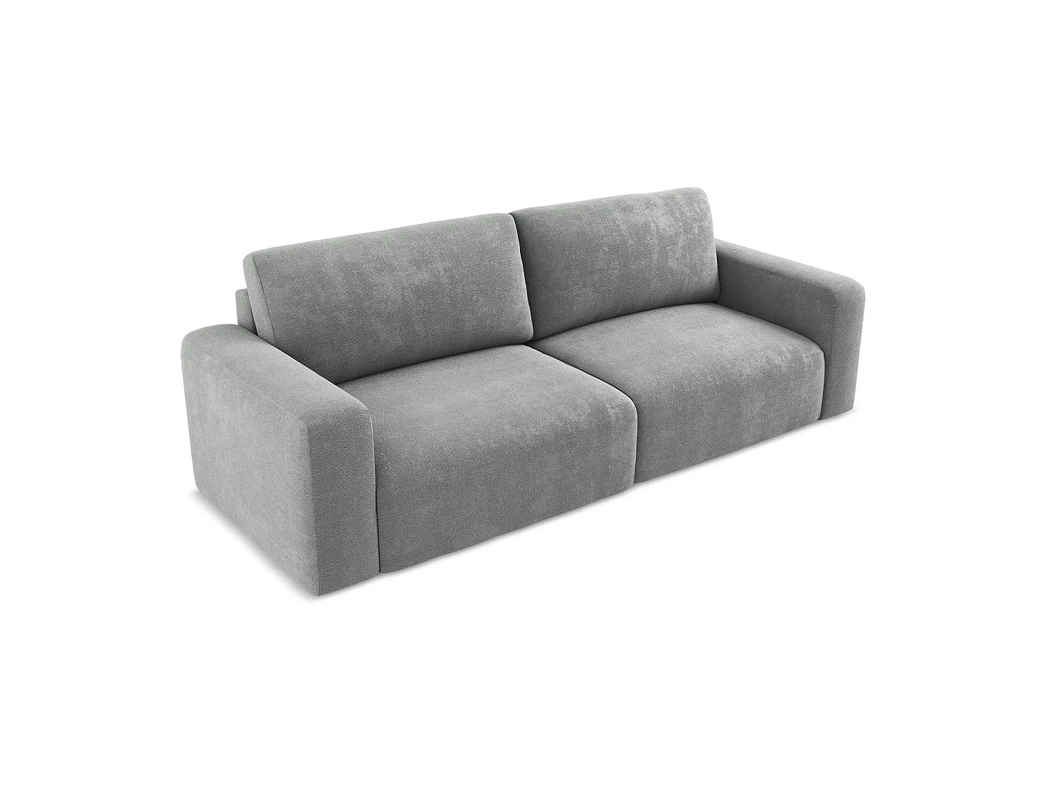 Canapé 3 places convertible en tissu chenille - gris - OSTIA