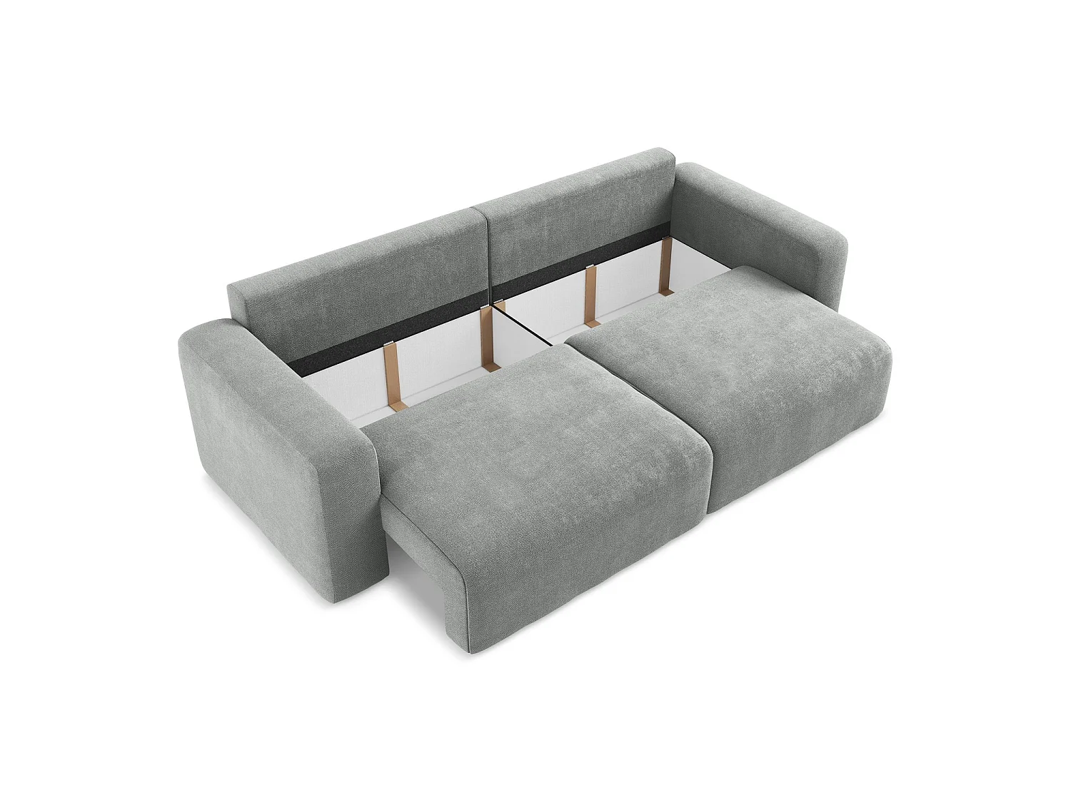 Canapé 3 places convertible en tissu chenille - gris - OSTIA