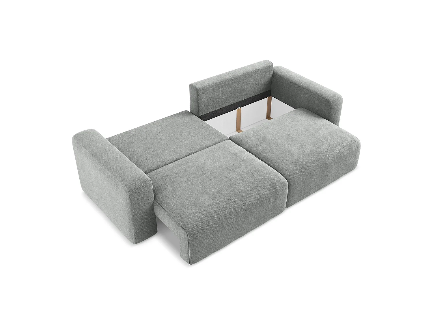 Canapé 3 places convertible en tissu chenille - gris - OSTIA