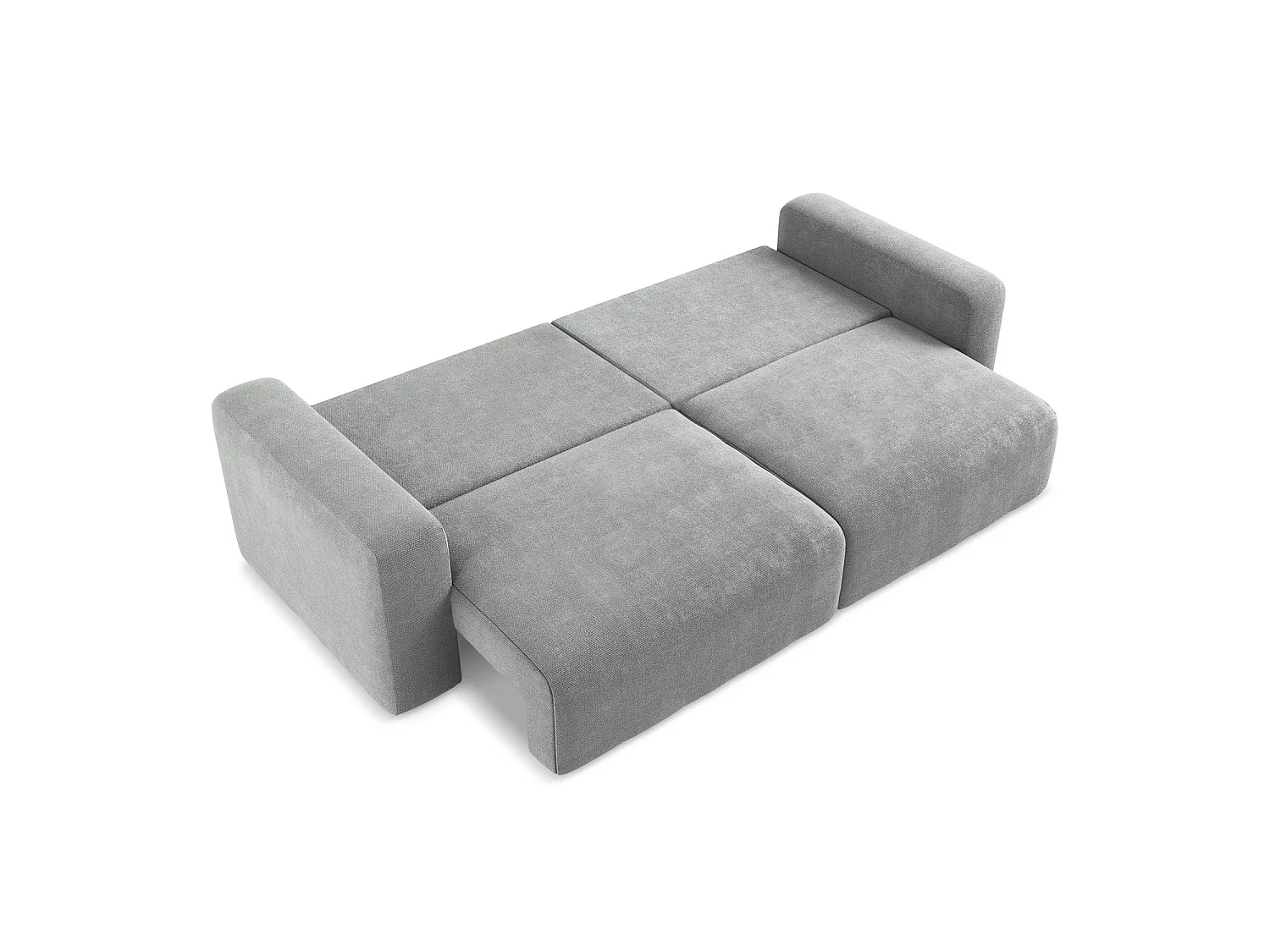 Canapé 3 places convertible en tissu chenille - gris - OSTIA