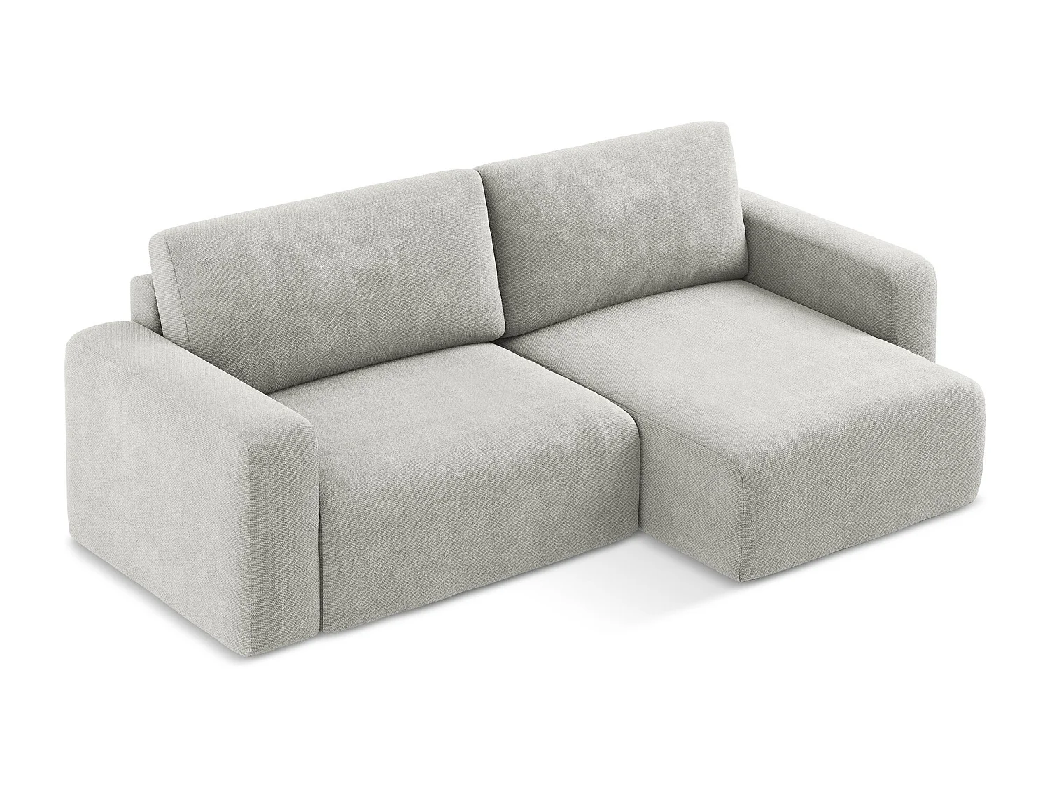 Ecksofa mit Schlaffunktion - Ecke Rechts - Chenille - Hellgrau - KONA