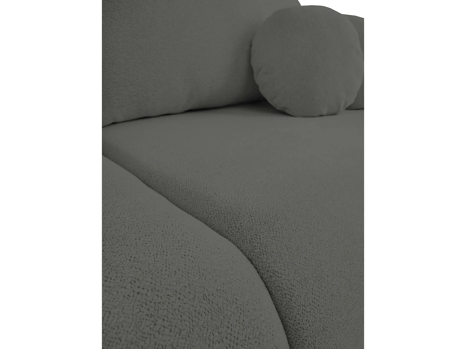 Schlafsofa LOOP, modernes Design, Stauraum, skandinavischer Stil, 234x86x112 cm, Farbe: GRAFIT