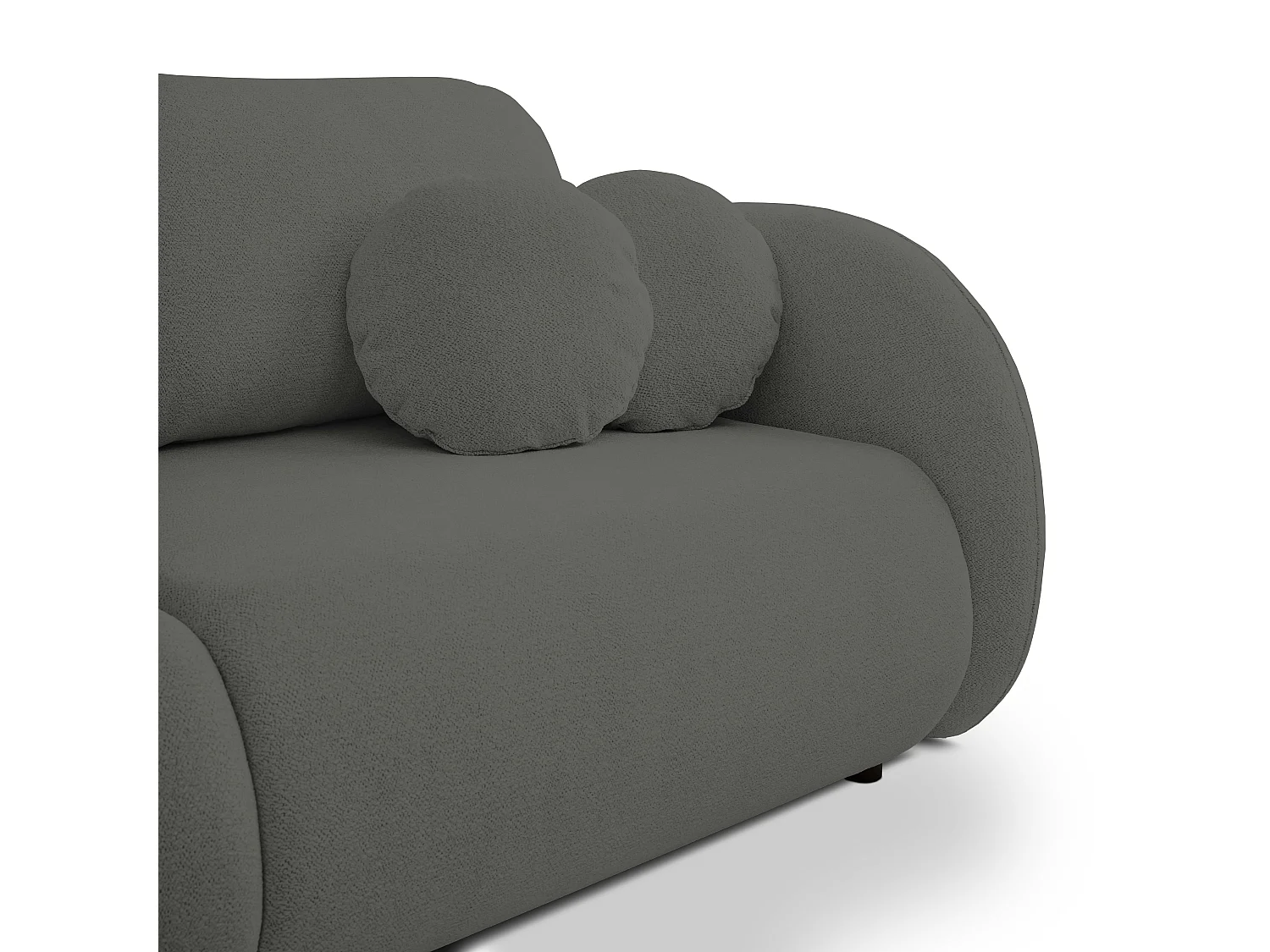 Schlafsofa LOOP, modernes Design, Stauraum, skandinavischer Stil, 234x86x112 cm, Farbe: GRAFIT