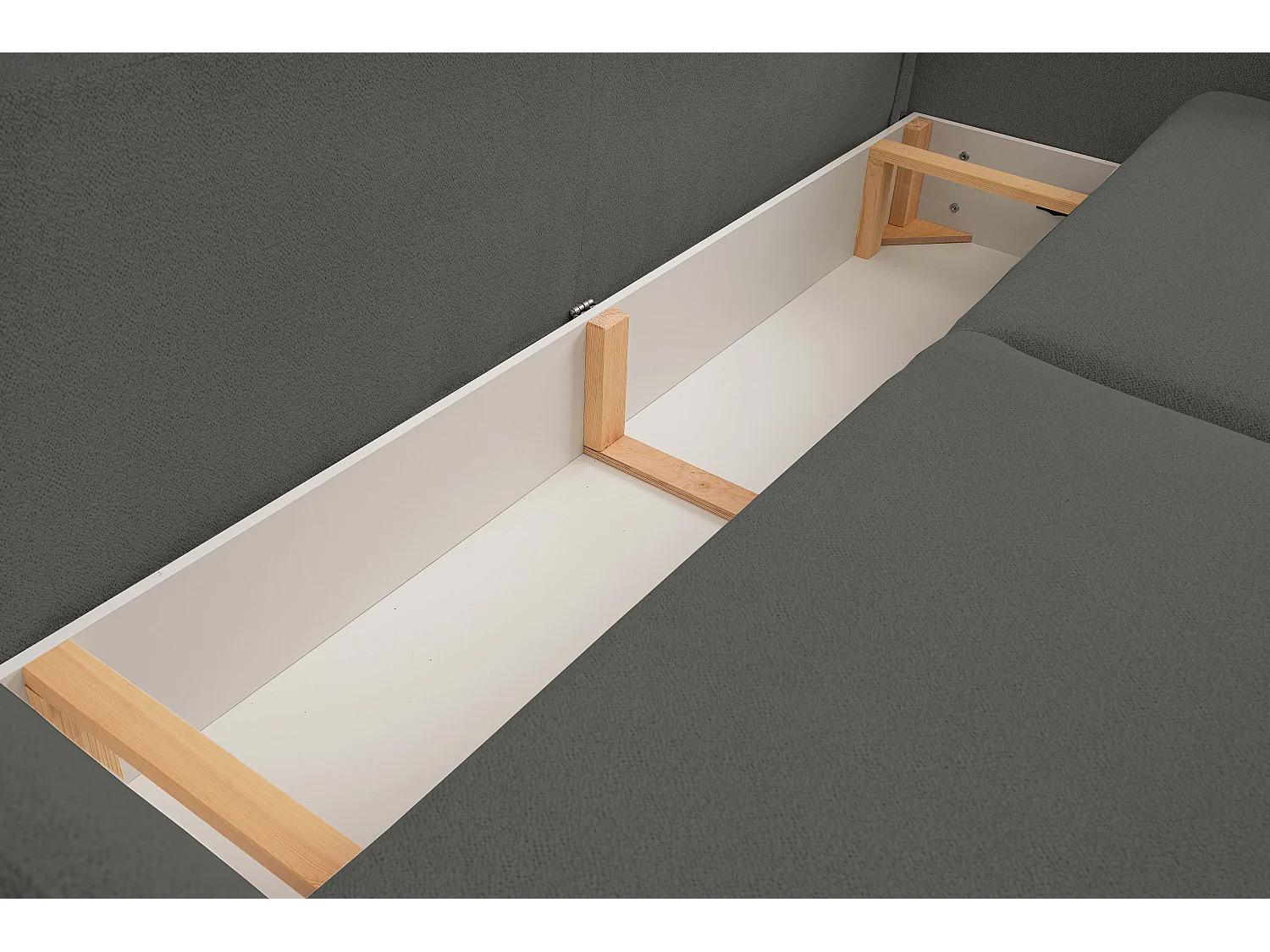 Slaapbank LOOP – Modern design, opbergruimte, Scandinavische stijl, 234x86x112 cm, kleur: GRAFIET