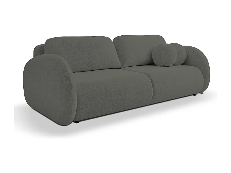 Canapé LOOP convertible, design moderne, coffre de rangement, style scandinave, 234x86x112 cm, couleur : GRAPHITE