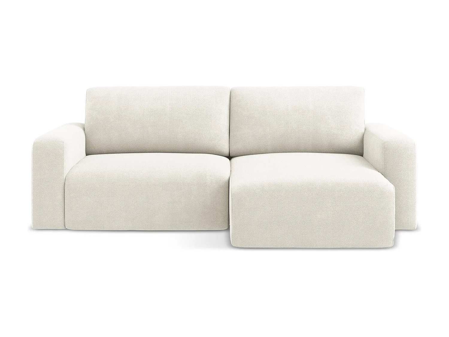 Canapé d’angle 3 places droit convertible en Chenille - blanc - KONA